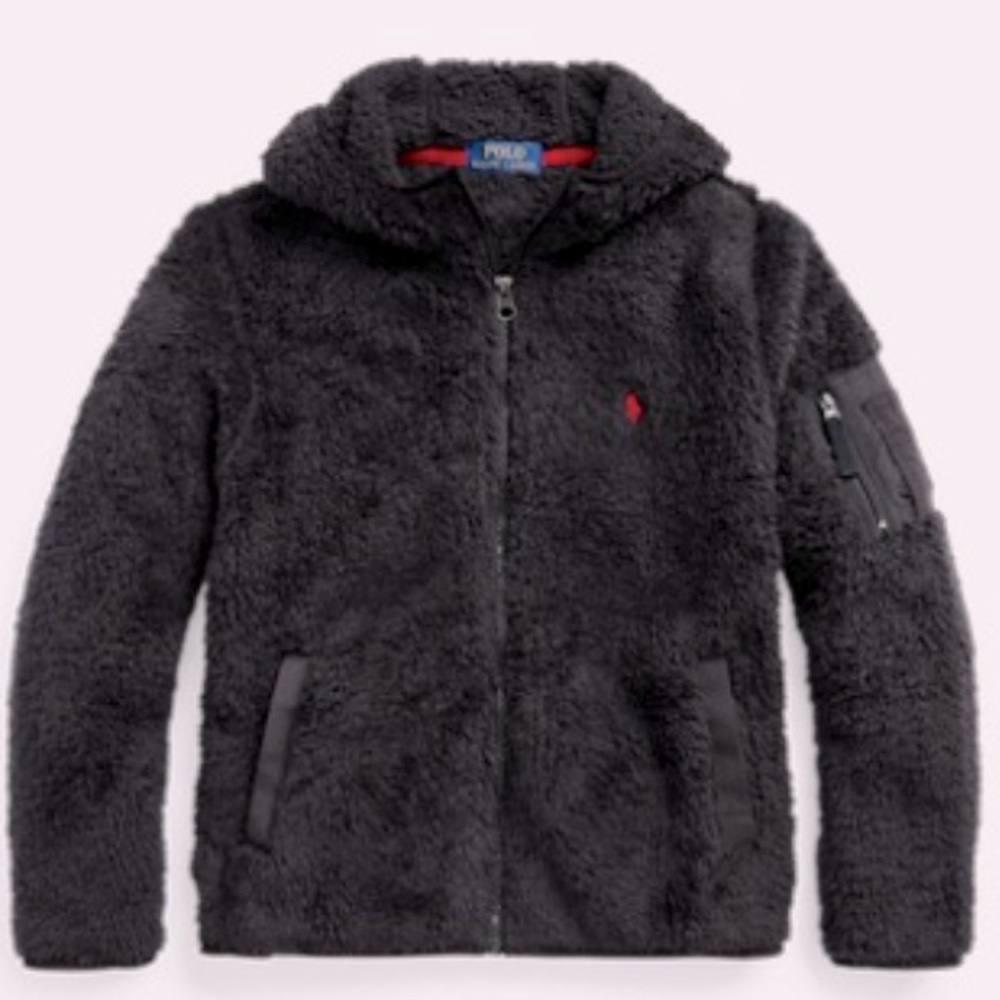 Polo Ralph Lauren Teddy Fleece Jacket Boys size 8 Black